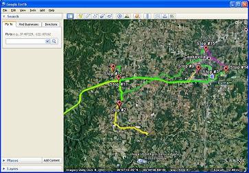 iTrail GPS tracker plots to Google Earth