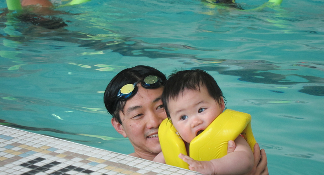 baby in pool